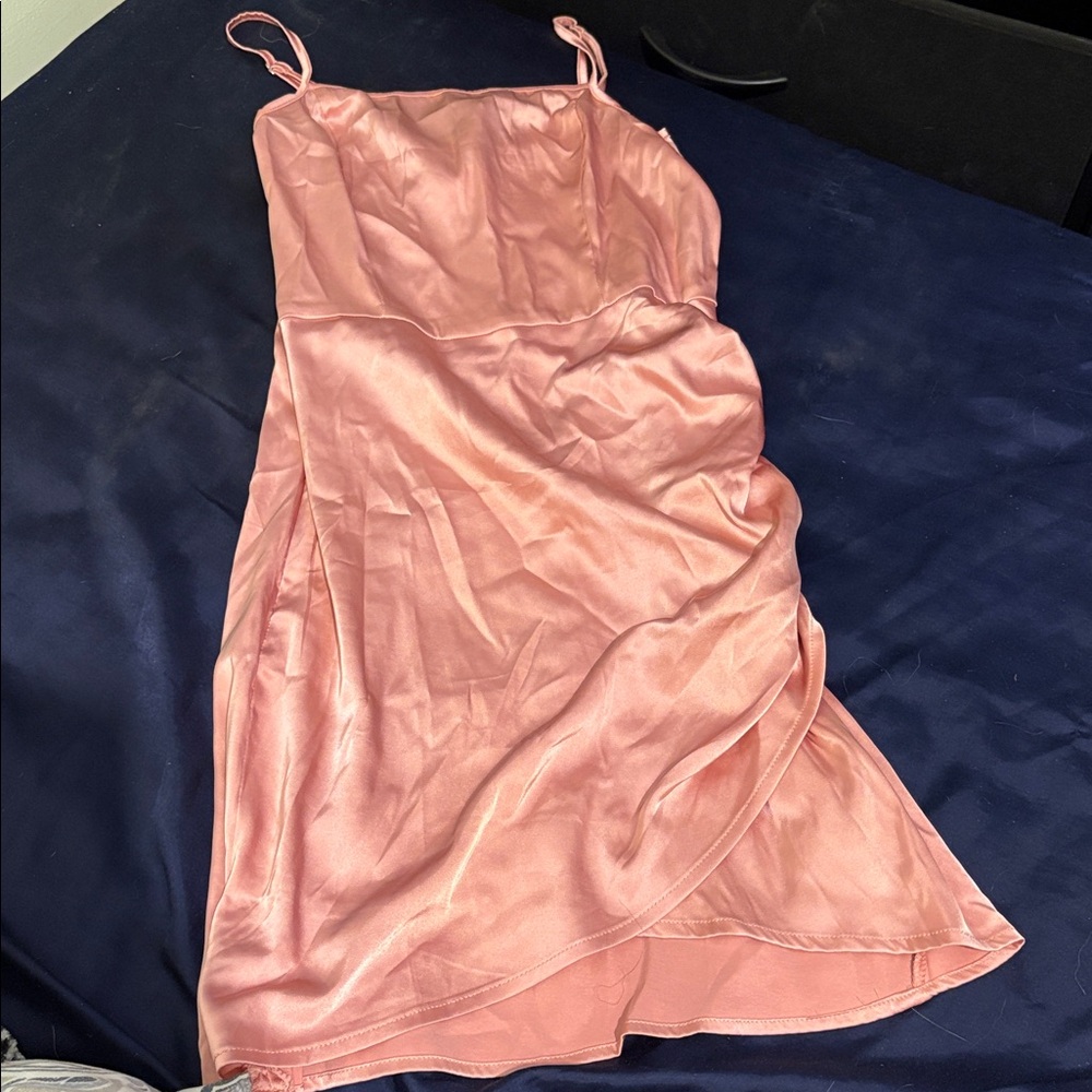 SHEIN Pink Satin Dress